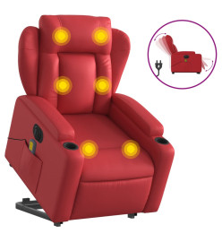 Fauteuil inclinable de massage électrique rouge similicuir