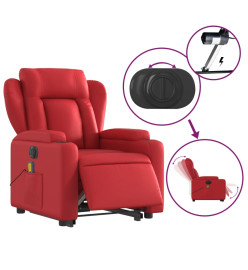 Fauteuil inclinable de massage électrique rouge similicuir