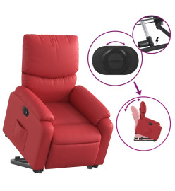 Fauteuil inclinable électrique rouge similicuir