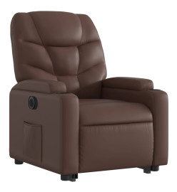 Fauteuil inclinable électrique marron similicuir