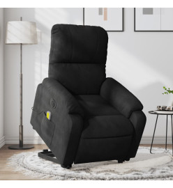 Fauteuil inclinable de massage électrique noir tissu microfibre