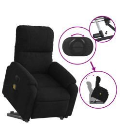 Fauteuil inclinable de massage électrique noir tissu microfibre