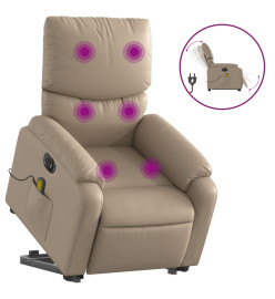 Fauteuil inclinable de massage électrique cappuccino similicuir