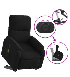 Fauteuil inclinable de massage noir tissu microfibre