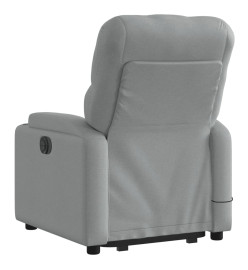 Fauteuil inclinable de massage électrique Gris clair Tissu