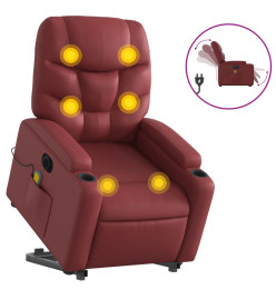 Fauteuil inclinable de massage électrique rouge bordeaux