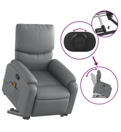 Fauteuil inclinable de massage Gris Similicuir