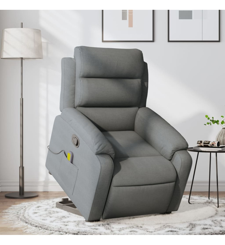 Fauteuil de massage inclinable Gris foncé Tissu