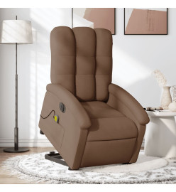 Fauteuil inclinable de massage électrique Marron Tissu