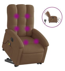 Fauteuil inclinable de massage électrique Marron Tissu