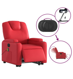 Fauteuil inclinable de massage électrique rouge similicuir