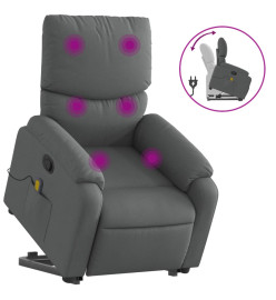 Fauteuil de massage inclinable Gris foncé Tissu