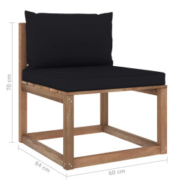 Salon palette de jardin 6 pcs et coussins Bois de pin imprégné