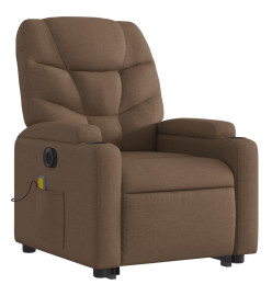 Fauteuil inclinable de massage électrique Marron Tissu