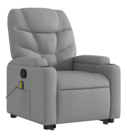 Fauteuil de massage inclinable Gris clair Tissu