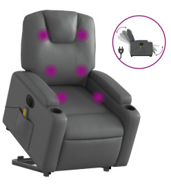 Fauteuil inclinable de massage électrique gris similicuir