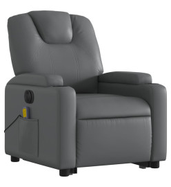 Fauteuil inclinable de massage électrique gris similicuir