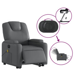 Fauteuil inclinable de massage électrique gris similicuir