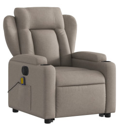 Fauteuil inclinable de massage électrique Taupe Tissu