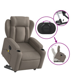 Fauteuil inclinable de massage électrique Taupe Tissu