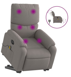 Fauteuil inclinable de massage électrique Taupe Tissu