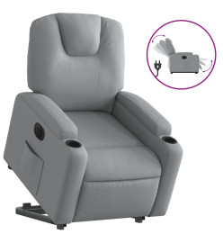 Fauteuil inclinable électrique gris clair tissu