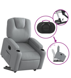 Fauteuil inclinable électrique gris clair tissu