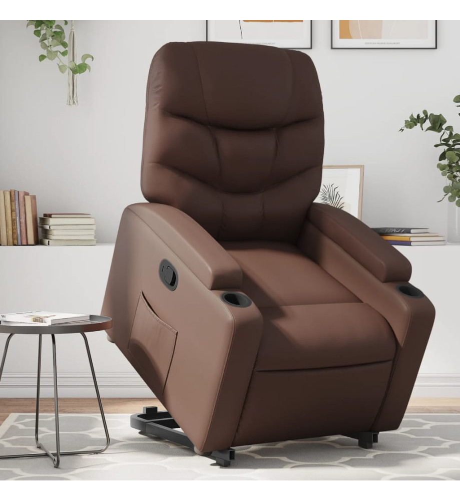 Fauteuil inclinable marron similicuir