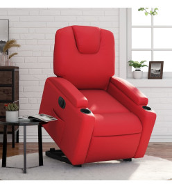 Fauteuil inclinable électrique rouge similicuir