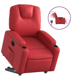 Fauteuil inclinable électrique rouge similicuir