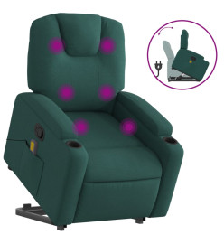 Fauteuil inclinable de massage Vert foncé Tissu