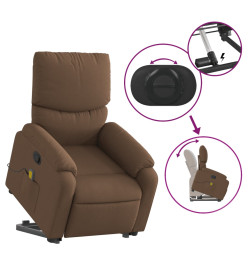 Fauteuil de massage inclinable Marron Tissu