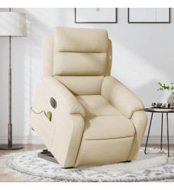 Fauteuil inclinable de massage électrique Crème Tissu