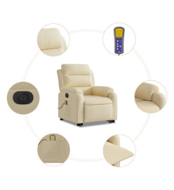 Fauteuil inclinable de massage électrique Crème Tissu