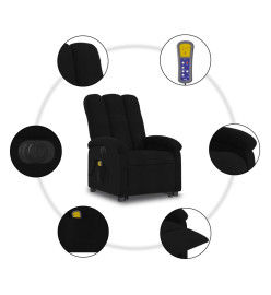 Fauteuil inclinable de massage électrique Noir Tissu