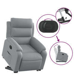 Fauteuil inclinable électrique gris clair tissu