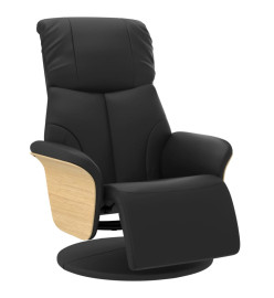 Fauteuil inclinable avec repose-pieds noir similicuir