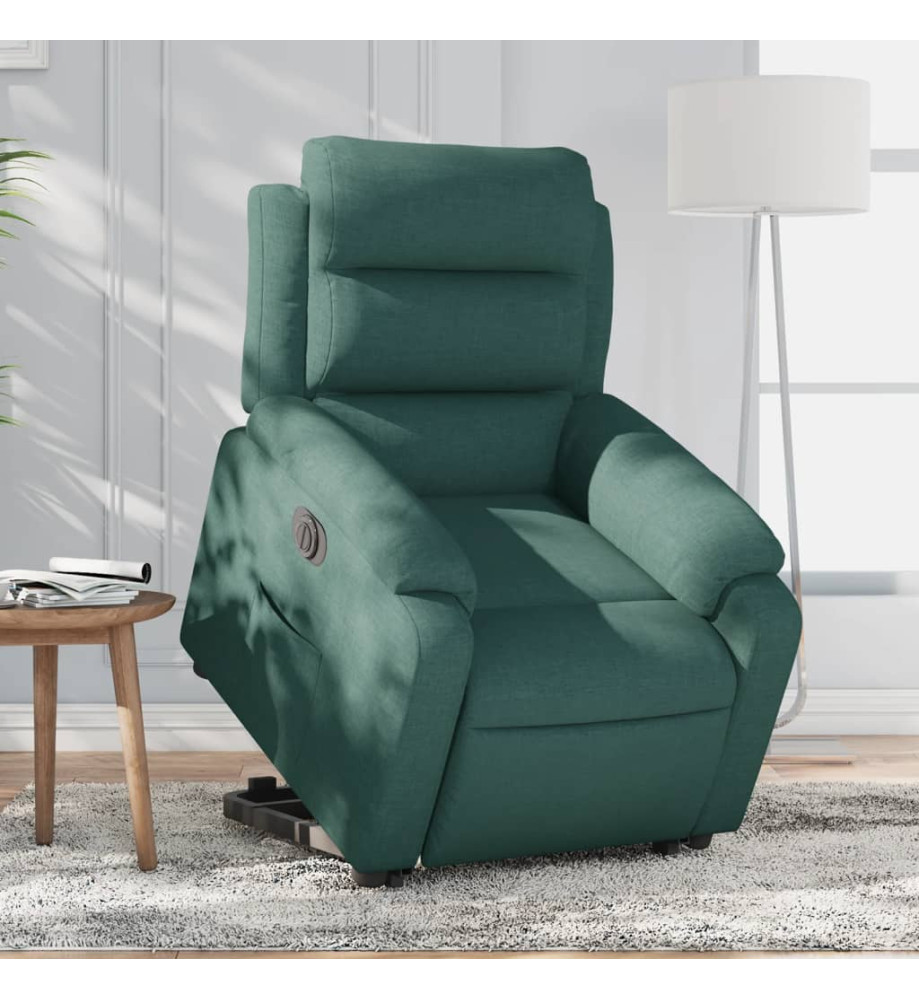 Fauteuil inclinable électrique vert foncé tissu