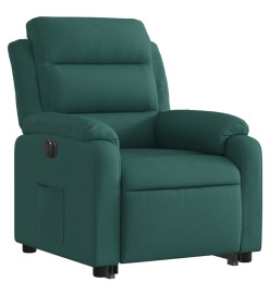 Fauteuil inclinable électrique vert foncé tissu