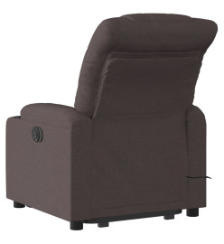 Fauteuil inclinable de massage Marron foncé Tissu