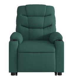 Fauteuil inclinable de massage électrique Vert foncé Tissu