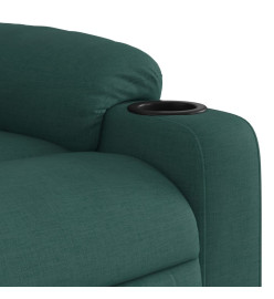 Fauteuil inclinable de massage électrique Vert foncé Tissu