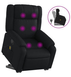 Fauteuil inclinable de massage Noir Similicuir