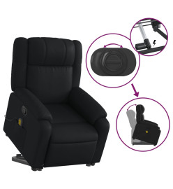 Fauteuil inclinable de massage Noir Similicuir