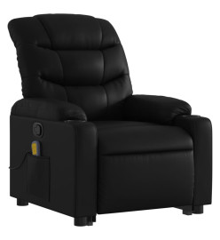 Fauteuil inclinable de massage Noir Similicuir