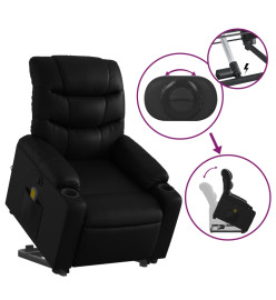 Fauteuil inclinable de massage Noir Similicuir