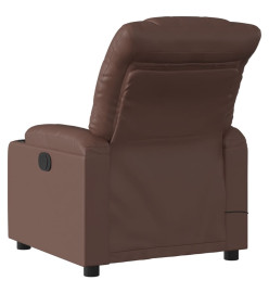 Fauteuil de massage inclinable électrique marron similicuir