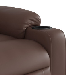 Fauteuil de massage inclinable électrique marron similicuir