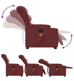 Fauteuil inclinable de massage Rouge bordeaux Similicuir