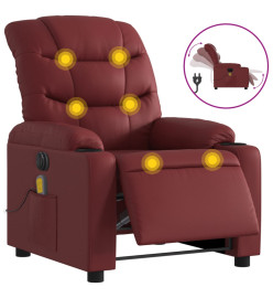 Fauteuil de massage inclinable électrique rouge bordeaux